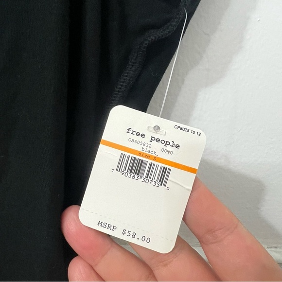 Free People Intimately S Black V Neck Boho Coquette Stretchy Lace Trim Bodysuit - Picture 11 of 12